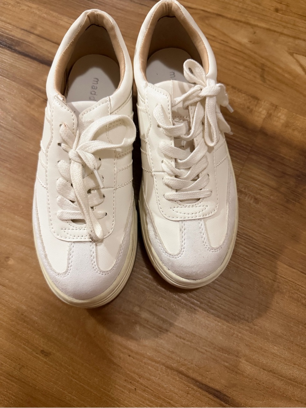 Steve Madden Women's Cream Lace-Up Sneakers
